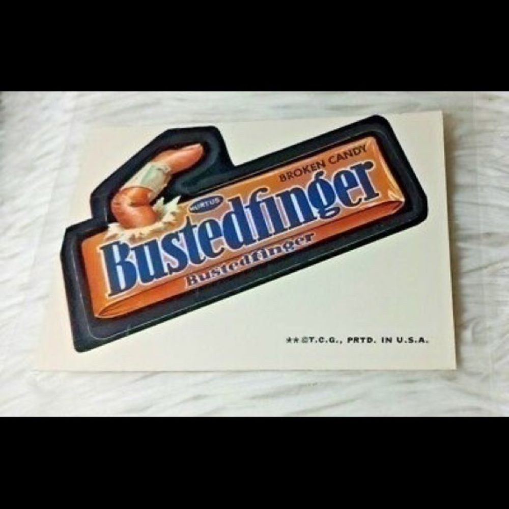Vintage Topps Wacky Packages Stickers "Bustedfinger"